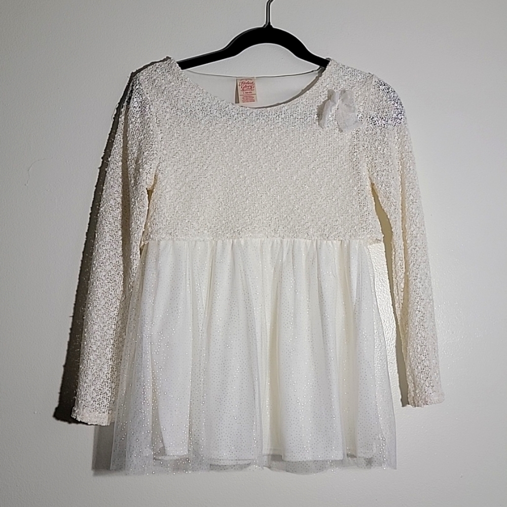 Large girls 10-12 ivory sparkle dress
